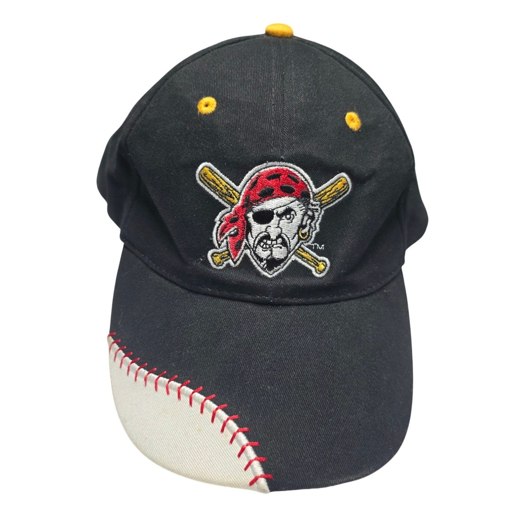 Pittsburgh Pirates BWM Global Baseball Cap Black Yellow Baseball Stitch Brim Hat